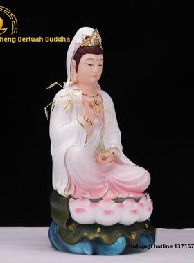 高档白衣观音菩萨白衣老人母慈航真彩绘堂树脂佛佛用品家居像供奉