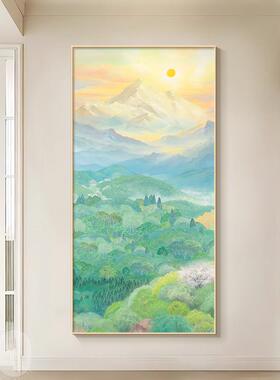 野地美树子治愈风景画 画入户玄关装饰画 画原木风森系唯美走廊过