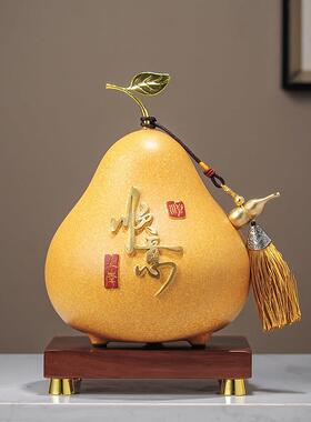 创意平安顺利苹 果摆件高档客厅玄关酒柜存钱罐装饰工艺礼品摆饰