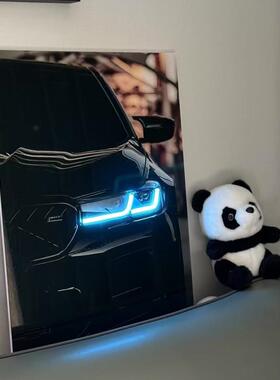 汽车发光壁画定制装饰画电竞房卧室玄关个性车灯壁画遥控声氛围灯