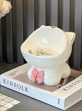 轻奢高端吉祥猫收纳箱客厅鞋柜入口入口门钥匙饰品家居装饰品