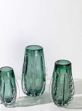 琉璃花瓶摆件客厅插花干花花束轻奢插花花水培大口径软装花器