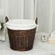 Woven basket dirty clothes basket basket bamboo frame retro basket rattan storage basket storage basket small bamboo basket white