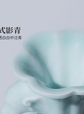 景德镇官方陶瓷影青雕刻花瓶花插客厅玄关装饰摆饰高档花器送礼