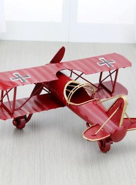 创意铁皮飞机模型摆件小男孩玩具创意多色可选家居装饰礼品