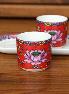 三连杯、五连杯、珐琅彩杯、陶瓷杯、佛前财神、贡佛水杯、圣泰仙