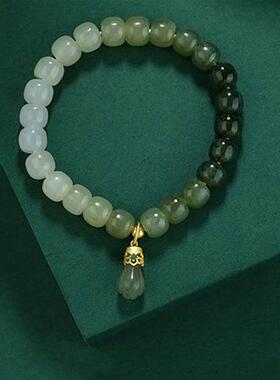 玉兰花ins和田玉手链小众手链