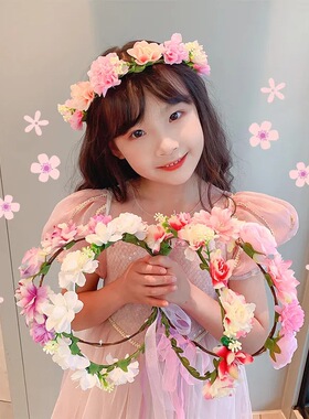 儿童头饰唯美伴娘花环女童发饰