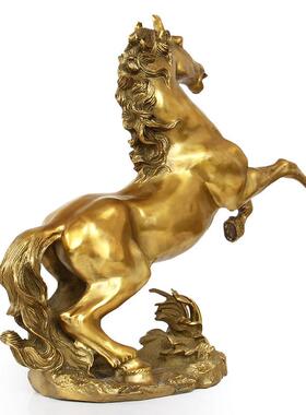 马摆件黄铜生肖马艺礼品摆饰工家居招饰品JS196财风水公马到成功