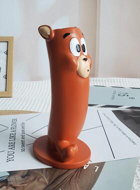 卡通变形小老鼠花瓶插花水培装饰汤姆猫花瓶猫和老鼠花瓶树脂摆饰