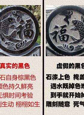 石雕门墩抱鼓石一对彷古做旧青石福鱼大象庭院门当户曲阳石雕摆件