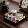 Ru Kiln Travel Tea Set Outdoor Portable Gaiwan Kung Fu Tea Maker Company Opening Event Souvenir Set
