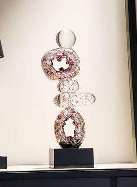 时来运转客厅玄关石头摆件电视柜办公室桌面家居装饰品高级感小众