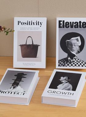 北欧简约风装饰书摆件拍摄道具书客厅电视柜仿真书展厅摆设书模型