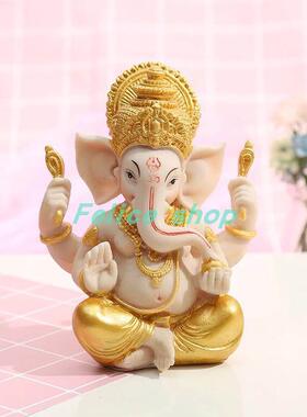 Gold Lord Ganesha Buddha Statue Elephant God Sculptures Gane