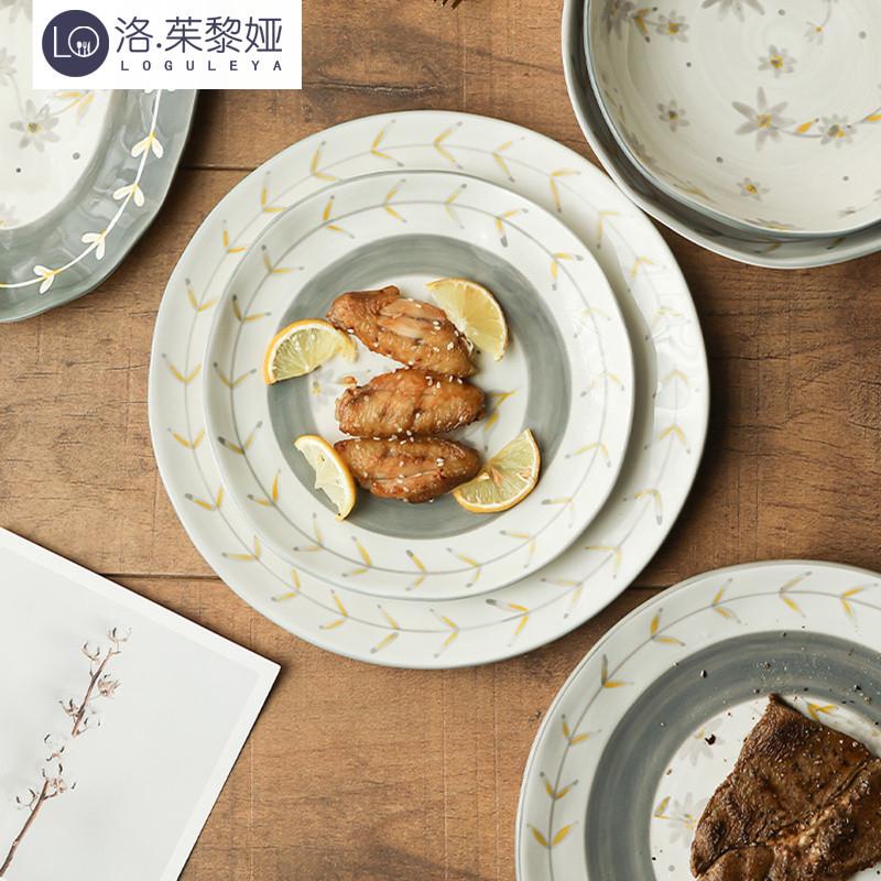 LO.GULEYA碗碟套装家用陶瓷餐具复古乔迁送礼盘子碗筷碗盘组合 - 图2