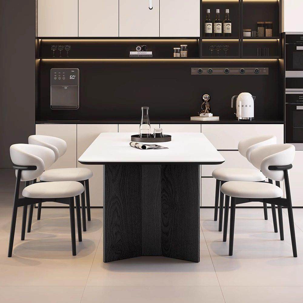 实木岩板餐桌椅组合2025新款家用小户型现代简约客厅吃饭桌长方形,淘宝优惠券,粉丝福利购,淘宝优惠卷