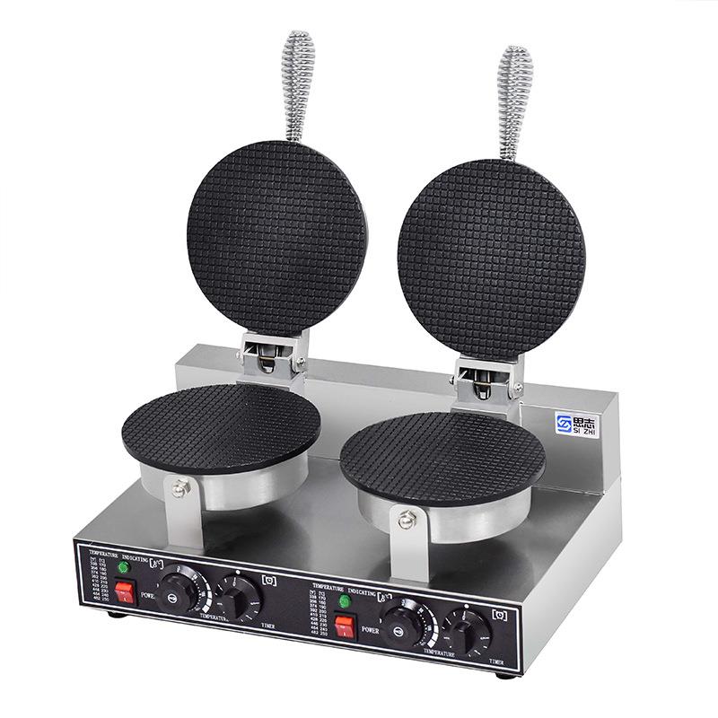 Double-head egg roll machine commercial electric baking pan ice cream crust shrimp crackers crispy machine boiler electric heating ice cream crust stall
