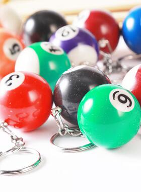 Novelty large resin billiard ball pendant keychain, suitable