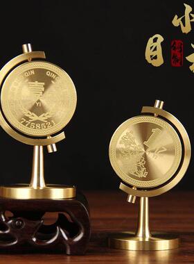 实心铜小目标一个亿摆件一个亿小目标办公桌车载汽车旋转摆件
