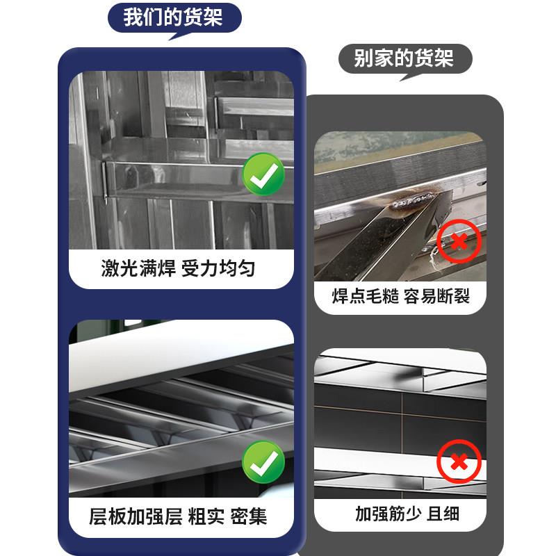304 stainless steel heavy-duty shelves with adjustable perforated plates multi-layer storage warehouse basement cold storage racks