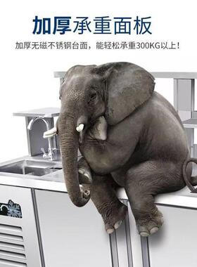 商用奶茶设备水吧台配套齐全冷藏操作台不锈钢奶茶店冷藏柜