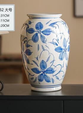 正品景德镇家新青中式花陶瓷花瓶客厅插花古典瓷轻奢高级感居玄关