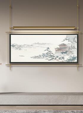 金属杆铁荷花荷叶装饰画壁灯画高档大气灯餐厅箱壁壁挂