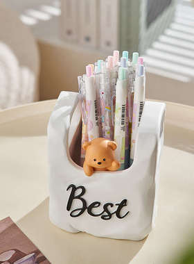 创意可爱兔子笔筒儿童办公室桌面摆件装饰教师节实用礼物2024新款