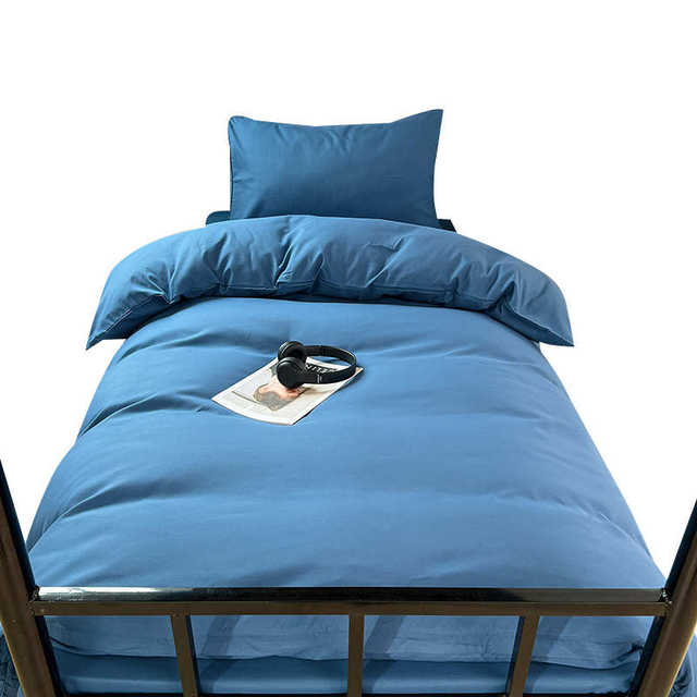 Simple wash cotton student dormitory bed three-piece set top and bottom bunk high school student bed sheets, quilt covers, quilt core six-piece set