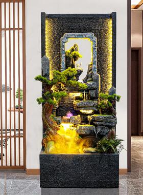 2020中式厅景庭院水水幕墙假客景山酒店流水喷泉装饰景观造办公室