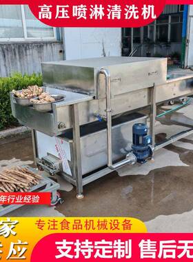 商用高压喷淋清洗机牛蒡去泥喷淋清洗机川穹高压喷淋清洗机设备