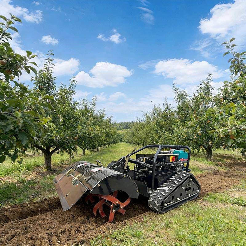 Five-in-one multifunctional remote control lawn mower rotary tiller remote control micro tiller crawler type non-tangled blade land reclamation lawn mower