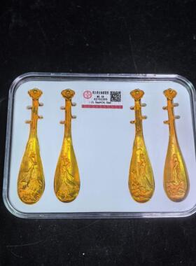 古玩杂项收藏复古铜器摆件琵琶铜器摆件四大美女琵琶模型