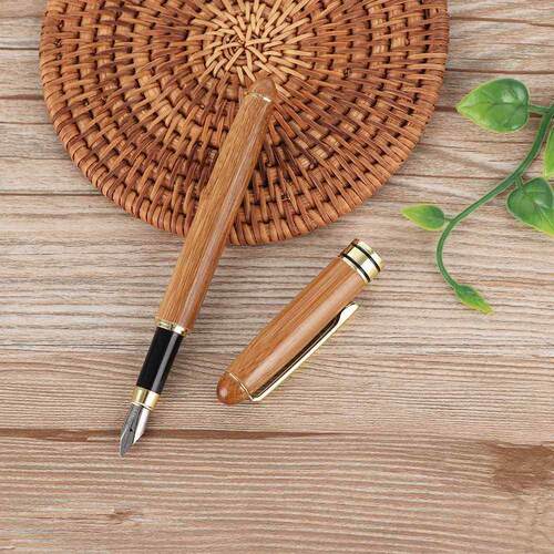 1PC Bamboo Calligraphy Art Fountain Pen Broad Stub Chisel-po - 图1