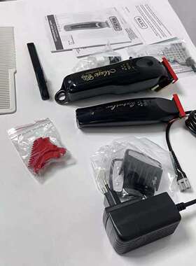 国产Wahl8171双黑无绳理发师组合黑色魔术夹钳和细节修剪器华尔