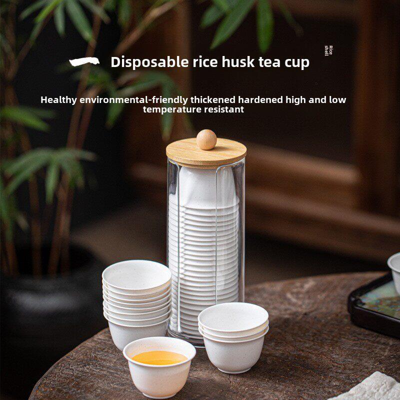 Disposable kung fu tea cup sugarcane fiber thickened paper cup biodegradable tasting cup small tea set cup tasting cup