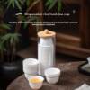 Disposable kung fu tea cup sugarcane fiber thickened paper cup biodegradable tasting cup small tea set cup tasting cup