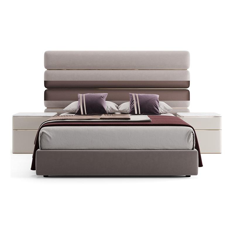 Italian light luxury fabric double bed 2*2.2 meters large flat master bedroom designer high-end high bed headboard bed