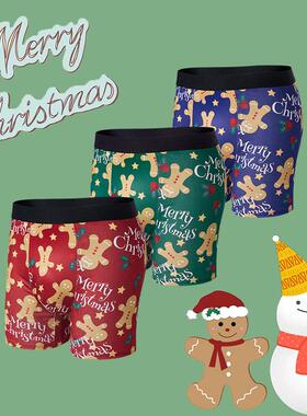 Underwear men's Christmas printed boxer shorts内裤男士圣