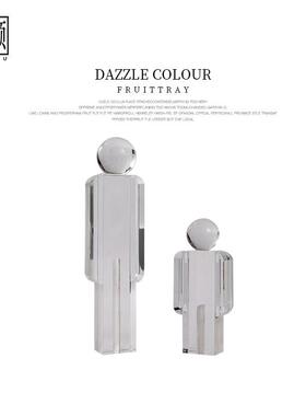 现代简约透明水晶人物抽象小摆件家居装饰品工艺品软装摆设