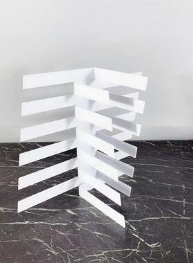 简约现代白色金属立体交错屏风摆件 玄关电视柜桌面装饰品