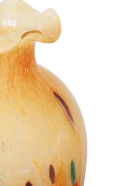 法式中古手绘奶玉彩绘黄彩点点琉璃花瓶小众艺术中古花器家居摆件