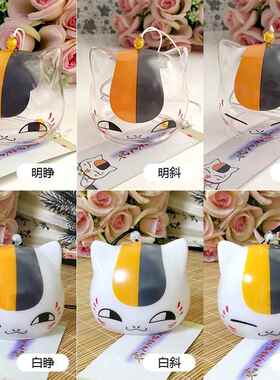 新款直销玻璃挂绳风铃 创意日式猫咪挂件礼品工艺品 卡通猫咪日式