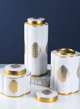 轻奢现简约陶瓷陶瓷花北欧家居饰品公室电视柜玄关装饰品