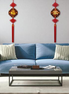 红桃木雕刻大号精品中国结挂件玄关装饰乔迁礼品27cm平安蝙蝠福