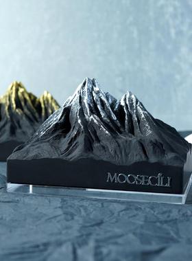 高档金卧山银扩山香石车载香薰雪山摆件室女无火香氛精油男生日礼