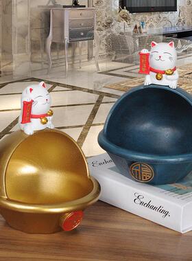 创意幸运猫入口大厅鞋柜钥匙存储装饰品客厅咖啡桌装饰品新家乔迁