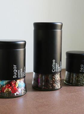 样板房厨房餐厅摆件彷真咖啡杂粮调味花茶收纳罐套装橱柜饰品组合