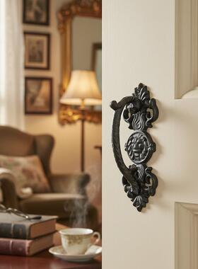 美式复古铸铁工艺门把手壁饰户外庭院花园木门柜门装饰铁艺拉手插